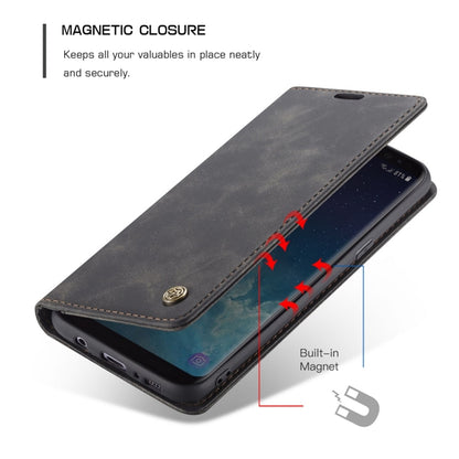 CaseMe-013 ซองหนังพลิกแนวนอนมัลติฟังก์ชั่น Retro Frosted พร้อมช่องใส่การ์ดและตัวยึดและกระเป๋าสตางค์, for Galaxy S8 Plus, for Galaxy S8, for Galaxy S9, for Galaxy S9 Plus