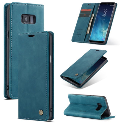 CaseMe-013 ซองหนังพลิกแนวนอนมัลติฟังก์ชั่น Retro Frosted พร้อมช่องใส่การ์ดและตัวยึดและกระเป๋าสตางค์, for Galaxy S8 Plus, for Galaxy S8, for Galaxy S9, for Galaxy S9 Plus
