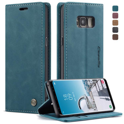 CaseMe-013 ซองหนังพลิกแนวนอนมัลติฟังก์ชั่น Retro Frosted พร้อมช่องใส่การ์ดและตัวยึดและกระเป๋าสตางค์, for Galaxy S8 Plus, for Galaxy S8, for Galaxy S9, for Galaxy S9 Plus