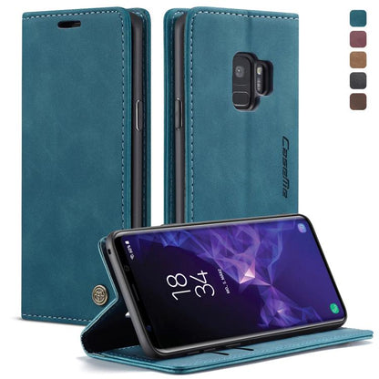 CaseMe-013 ซองหนังพลิกแนวนอนมัลติฟังก์ชั่น Retro Frosted พร้อมช่องใส่การ์ดและตัวยึดและกระเป๋าสตางค์, for Galaxy S8 Plus, for Galaxy S8, for Galaxy S9, for Galaxy S9 Plus