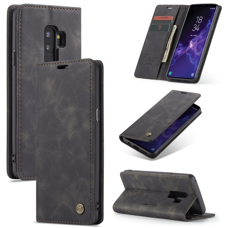 CaseMe-013 ซองหนังพลิกแนวนอนมัลติฟังก์ชั่น Retro Frosted พร้อมช่องใส่การ์ดและตัวยึดและกระเป๋าสตางค์, for Galaxy S8 Plus, for Galaxy S8, for Galaxy S9, for Galaxy S9 Plus
