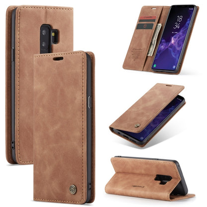 CaseMe-013 ซองหนังพลิกแนวนอนมัลติฟังก์ชั่น Retro Frosted พร้อมช่องใส่การ์ดและตัวยึดและกระเป๋าสตางค์, for Galaxy S8 Plus, for Galaxy S8, for Galaxy S9, for Galaxy S9 Plus