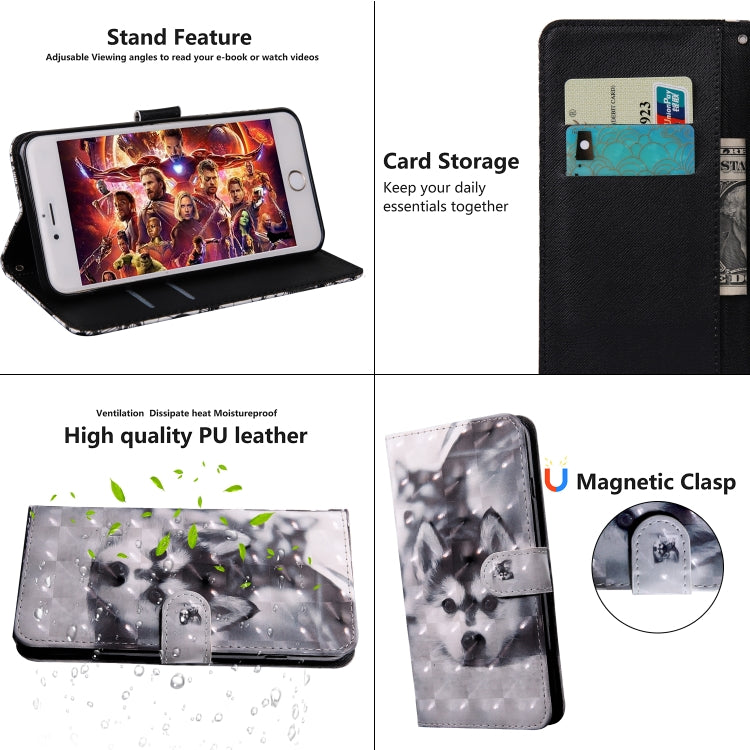 รูปแบบการวาดภาพ 3 มิติการวาดภาพสีแนวนอนพลิกซองหนัง TPU + PU พร้อมตัวยึดและช่องเสียบการ์ดและกระเป๋าสตางค์, For Huawei P30 Lite / Nova 4e, For Huawei Y6 2019 / Y6 Pro 2019 /  Honor Play 8A, For Huawei Y5 Lite 2018 / Y5 2018                               ...