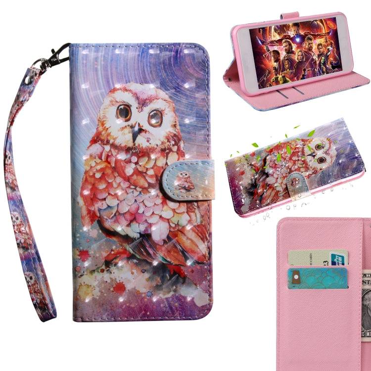 รูปแบบการวาดภาพ 3 มิติการวาดภาพสีแนวนอนพลิกซองหนัง TPU + PU พร้อมตัวยึดและช่องเสียบการ์ดและกระเป๋าสตางค์, For Huawei Honor 10 Lite, For Huawei  P30 Pro, For Galaxy J8 2018, For Galaxy S10