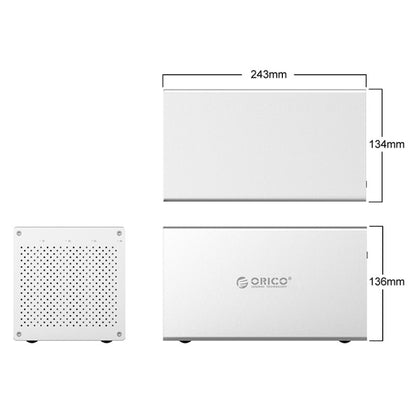 ORICO Honeycomb Series WS400C3 SATA 3.5 นิ้ว 40TB USB-C / Type-C 4 ช่องอลูมิเนียมอัลลอยด์HDD / SSD, USB-C / Type-C 4 Bays