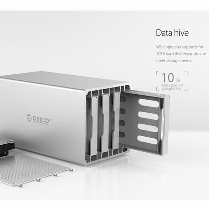 ORICO Honeycomb Series WS400C3 SATA 3.5 นิ้ว 40TB USB-C / Type-C 4 ช่องอลูมิเนียมอัลลอยด์HDD / SSD, USB-C / Type-C 4 Bays