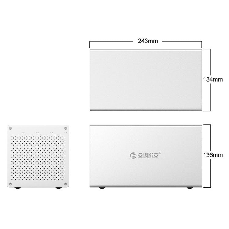 ORICO Honeycomb Series WS400RU3 SATA 3.5 นิ้ว 40TB USB 3.0 4 ช่องอลูมิเนียมHDD/SSDสิ่งที่ส่งมาด้วยraid, USB 3.0 4 Bays with Raid