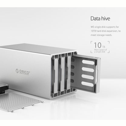 ORICO Honeycomb Series WS400RU3 SATA 3.5 นิ้ว 40TB USB 3.0 4 ช่องอลูมิเนียมHDD/SSDสิ่งที่ส่งมาด้วยraid, USB 3.0 4 Bays with Raid