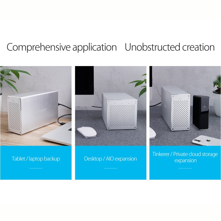 ORICO Honeycomb Series WS400RU3 SATA 3.5 นิ้ว 40TB USB 3.0 4 ช่องอลูมิเนียมHDD/SSDสิ่งที่ส่งมาด้วยraid, USB 3.0 4 Bays with Raid