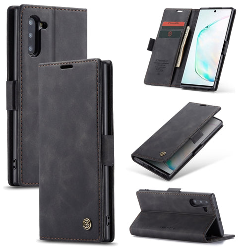 CaseMe-013 ซองหนังพลิกแนวนอนมัลติฟังก์ชั่นพร้อมช่องเสียบการ์ดและตัวยึด, For Galaxy Note 10