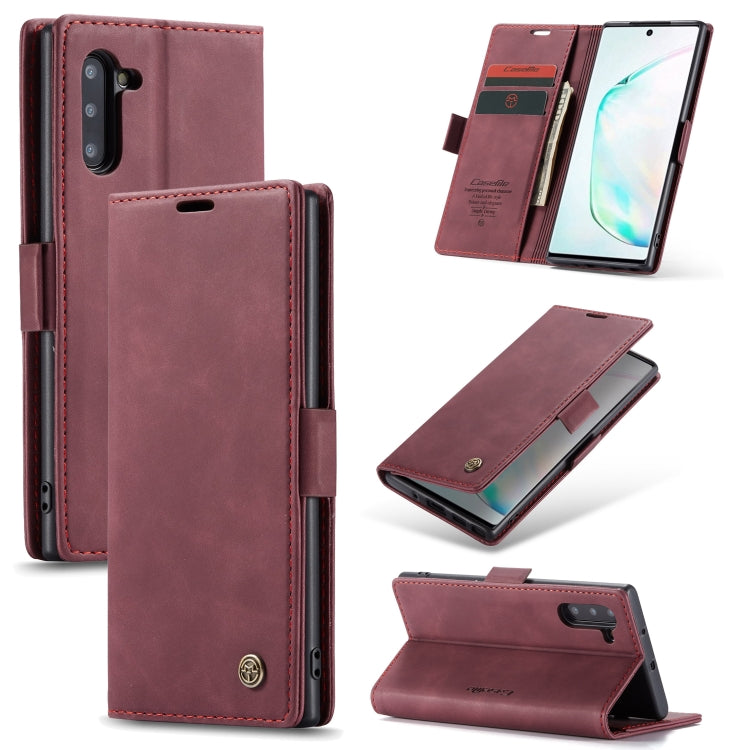 CaseMe-013 ซองหนังพลิกแนวนอนมัลติฟังก์ชั่นพร้อมช่องเสียบการ์ดและตัวยึด, For Galaxy Note 10