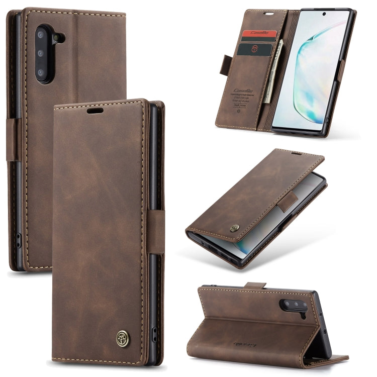 CaseMe-013 ซองหนังพลิกแนวนอนมัลติฟังก์ชั่นพร้อมช่องเสียบการ์ดและตัวยึด, For Galaxy Note 10
