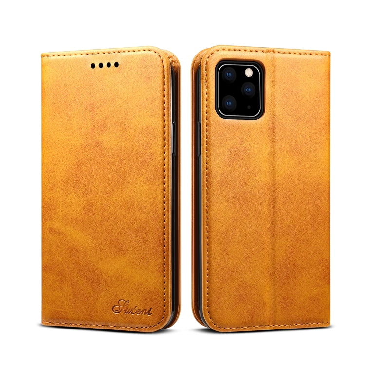 ซองหนังพลิกแนวนอน Suteni Calf Texture พร้อมตัวยึดและช่องเสียบการ์ดและกระเป๋าสตางค์สำหรับ iPhone, For iPhone 11 Pro, For iPhone 11, For iPhone 11 Pro Max