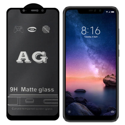 กระจกนิรภัย AG Matte Frosted Full Cover, For Xiaomi Redmi Note 6 Pro