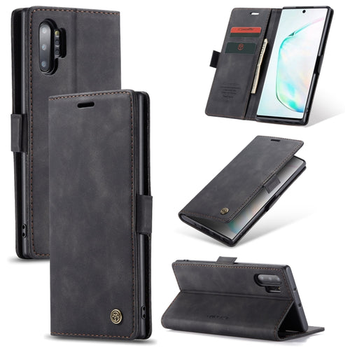 CaseMe-013 ซองหนังพลิกแนวนอนมัลติฟังก์ชั่นพร้อมช่องใส่การ์ด & ตัวยึด & กระเป๋าสตางค์สำหรับ Galaxy Note 10+, For Galaxy Note 10+