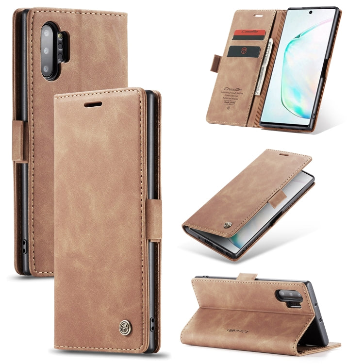 CaseMe-013 ซองหนังพลิกแนวนอนมัลติฟังก์ชั่นพร้อมช่องใส่การ์ด & ตัวยึด & กระเป๋าสตางค์สำหรับ Galaxy Note 10+, For Galaxy Note 10+