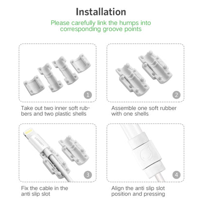 UGREEN LP127 6 ชิ้น ตัวป้องกันสายเคเบิลข้อมูลป้องกันการแตกหักสำหรับสายเคเบิลข้อมูลดั้งเดิมของ Apple ทั้งหมด