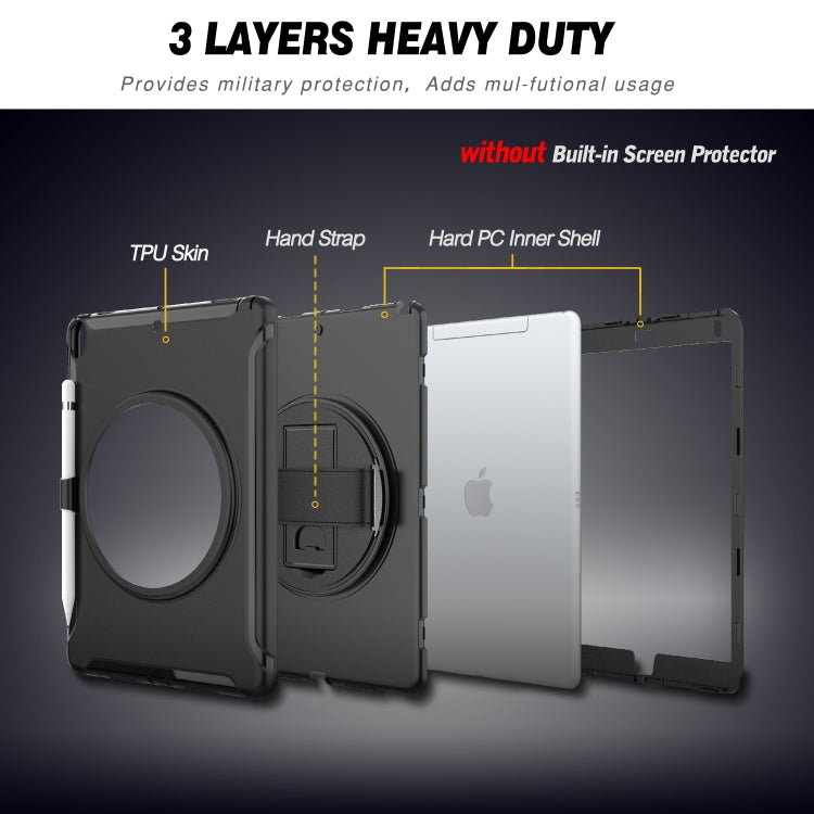 ฝาครอบป้องกัน PC + TPU หมุนได้ 360 องศาพร้อมตัวยึดและสายคล้องมือ, For iPad Pro 10.5 inch, For iPad mini (2019) & mini 4, For iPad mini 3 & 2 & 1, For iPad 9.7 inch (2017)