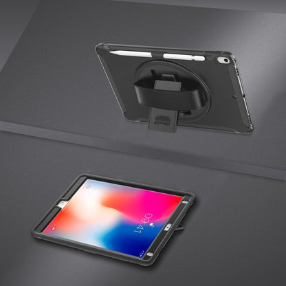 ฝาครอบป้องกัน PC + TPU หมุนได้ 360 องศาพร้อมตัวยึดและสายคล้องมือ, For iPad Pro 10.5 inch, For iPad mini (2019) & mini 4, For iPad mini 3 & 2 & 1, For iPad 9.7 inch (2017)