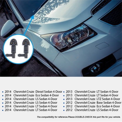2 PCS ด้านหน้าเครื่องซักผ้ากระจกหน้ารถ Wiper Jet หัวฉีดน้ำ 94556605 สำหรับ Chevrolet Cruze 2009-2014, For Chevrolet Cruze 2009-2014