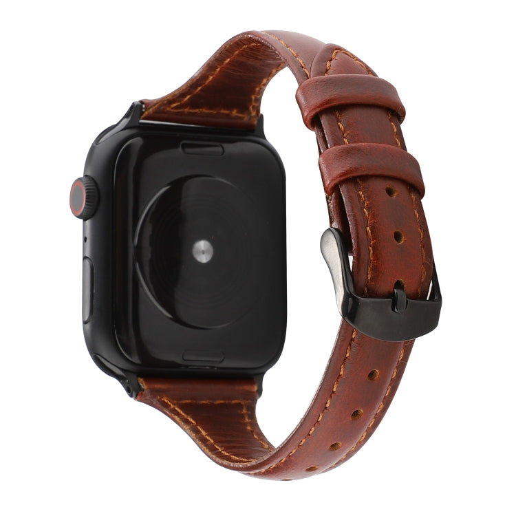 สายหนังแท้ลายเครซี่ฮอร์ส, For Apple Watch Series 7 41mm / 6 & SE & 5 & 4 40mm / 3 & 2 & 1 38mm, For Apple Watch Series 8&7 41mm / SE 2&6&SE&5&4 40mm / 3&2&1 38mm, For Apple Watch Ultra 49mm / Series 8&7 45mm / SE 2&6&SE&5&4 44mm / 3&2&1 42mm
