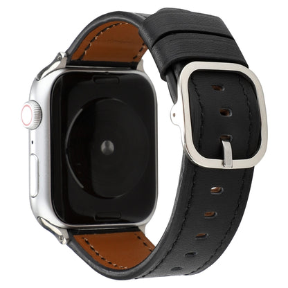 สายหนังแท้หัวเข็มขัดสไตล์โมเดิร์น, For Apple Watch Series 7 41mm / 6 & SE & 5 & 4 40mm / 3 & 2 & 1 38mm, For Apple Watch Series 7 45mm / 6 & SE & 5 & 4 44mm / 3 & 2 & 1 42mm