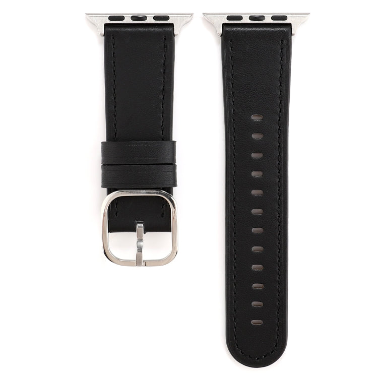 สายหนังแท้หัวเข็มขัดสไตล์โมเดิร์น, For Apple Watch Series 7 41mm / 6 & SE & 5 & 4 40mm / 3 & 2 & 1 38mm, For Apple Watch Series 7 45mm / 6 & SE & 5 & 4 44mm / 3 & 2 & 1 42mm
