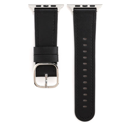 สายหนังแท้หัวเข็มขัดสไตล์โมเดิร์น, For Apple Watch Series 7 41mm / 6 & SE & 5 & 4 40mm / 3 & 2 & 1 38mm, For Apple Watch Series 7 45mm / 6 & SE & 5 & 4 44mm / 3 & 2 & 1 42mm
