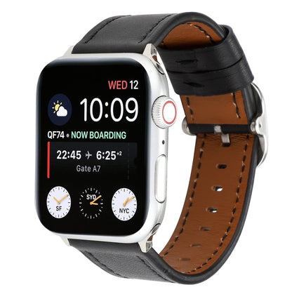 สายหนังแท้หัวเข็มขัดสไตล์โมเดิร์น, For Apple Watch Series 7 41mm / 6 & SE & 5 & 4 40mm / 3 & 2 & 1 38mm, For Apple Watch Series 7 45mm / 6 & SE & 5 & 4 44mm / 3 & 2 & 1 42mm
