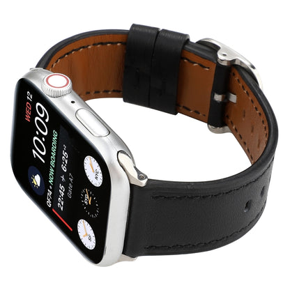 สายหนังแท้หัวเข็มขัดสไตล์โมเดิร์น, For Apple Watch Series 7 41mm / 6 & SE & 5 & 4 40mm / 3 & 2 & 1 38mm, For Apple Watch Series 7 45mm / 6 & SE & 5 & 4 44mm / 3 & 2 & 1 42mm