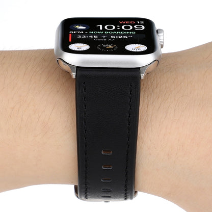 สายหนังแท้หัวเข็มขัดสไตล์โมเดิร์น, For Apple Watch Series 7 41mm / 6 & SE & 5 & 4 40mm / 3 & 2 & 1 38mm, For Apple Watch Series 7 45mm / 6 & SE & 5 & 4 44mm / 3 & 2 & 1 42mm