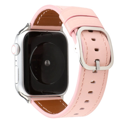 สายหนังแท้หัวเข็มขัดสไตล์โมเดิร์น, For Apple Watch Series 7 41mm / 6 & SE & 5 & 4 40mm / 3 & 2 & 1 38mm, For Apple Watch Series 7 45mm / 6 & SE & 5 & 4 44mm / 3 & 2 & 1 42mm