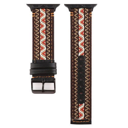 สายหนังแท้สไตล์ชาติพันธุ์, For Apple Watch Series 7 41mm / 6 & SE & 5 & 4 40mm / 3 & 2 & 1 38mm, For Apple Watch Series 7 45mm / 6 & SE & 5 & 4 44mm / 3 & 2 & 1 42mm