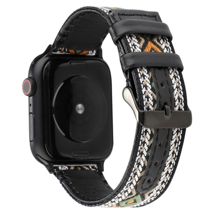 สายหนังแท้สไตล์ชาติพันธุ์, For Apple Watch Series 7 41mm / 6 & SE & 5 & 4 40mm / 3 & 2 & 1 38mm, For Apple Watch Series 7 45mm / 6 & SE & 5 & 4 44mm / 3 & 2 & 1 42mm