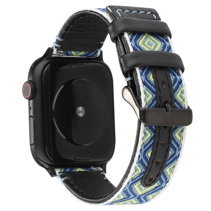สายหนังแท้สไตล์ชาติพันธุ์, For Apple Watch Series 7 41mm / 6 & SE & 5 & 4 40mm / 3 & 2 & 1 38mm, For Apple Watch Series 7 45mm / 6 & SE & 5 & 4 44mm / 3 & 2 & 1 42mm