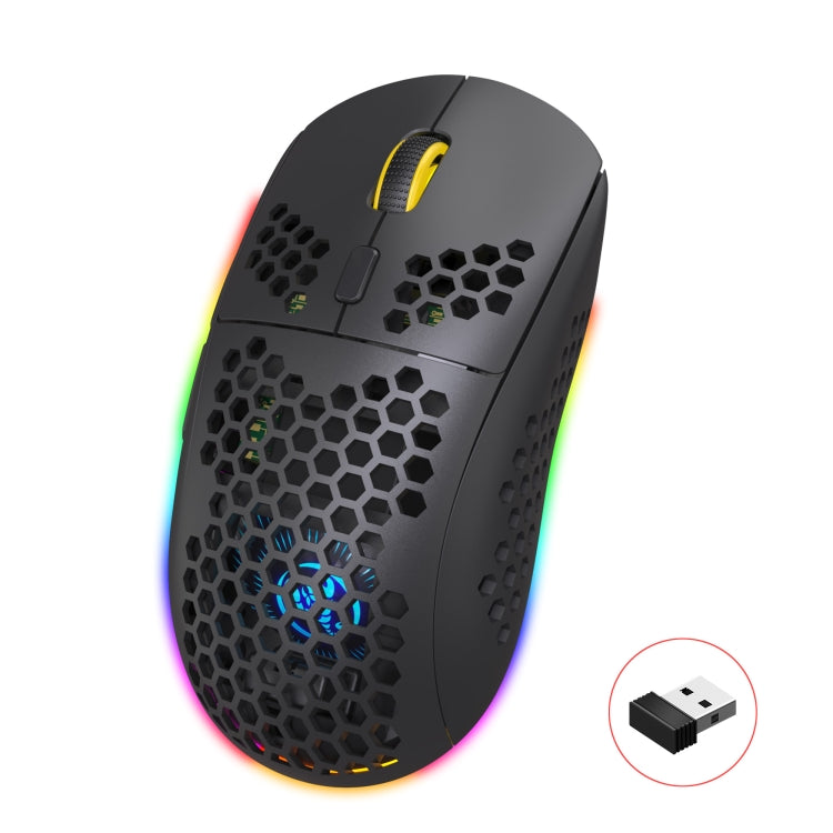 HXSJ T90 RGB Light เมาส์เล่นเกมไร้สายสามโหมด