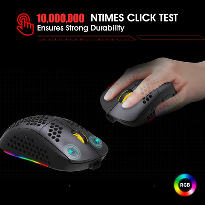 HXSJ T90 RGB Light เมาส์เล่นเกมไร้สายสามโหมด