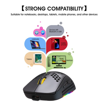 HXSJ T90 RGB Light เมาส์เล่นเกมไร้สายสามโหมด