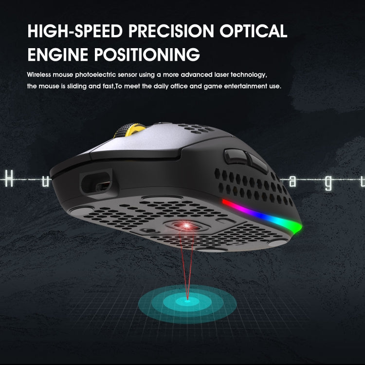 HXSJ T90 RGB Light เมาส์เล่นเกมไร้สายสามโหมด