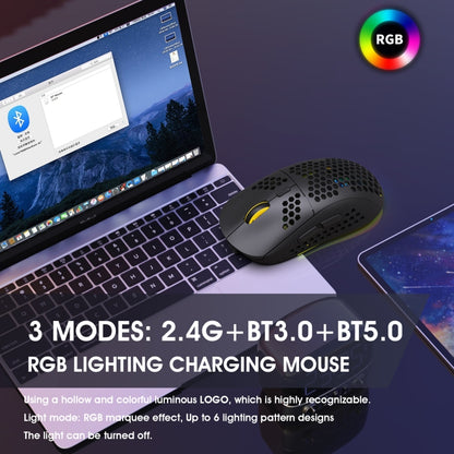 HXSJ T90 RGB Light เมาส์เล่นเกมไร้สายสามโหมด