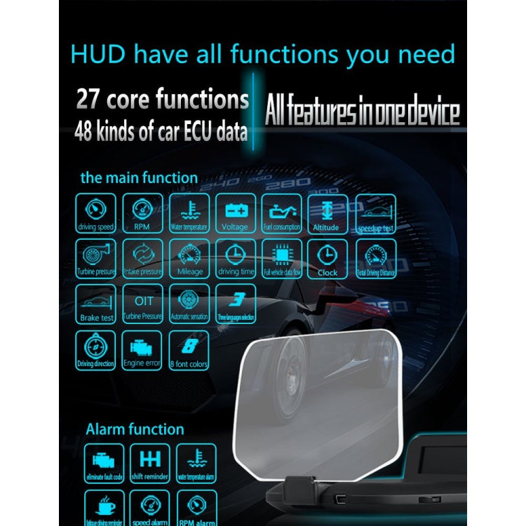 C1 OBD2 + โหมด GPS รถ HUD Head-up Display เข็มทิศ/ความเร็ว/อุณหภูมิน้ำ/จอแสดงผลแรงดันไฟฟ้า/ความเร็ว/นาฬิกาปลุก/ฟังก์ชั่นนำทาง, C1 With Navigation Function