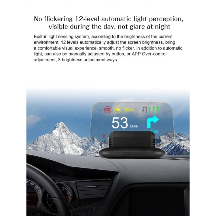 C1 OBD2 + โหมด GPS รถ HUD Head-up Display เข็มทิศ/ความเร็ว/อุณหภูมิน้ำ/จอแสดงผลแรงดันไฟฟ้า/ความเร็ว/นาฬิกาปลุก/ฟังก์ชั่นนำทาง, C1 With Navigation Function