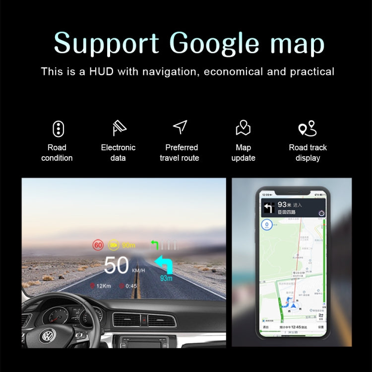 C1 OBD2 + โหมด GPS รถ HUD Head-up Display เข็มทิศ/ความเร็ว/อุณหภูมิน้ำ/จอแสดงผลแรงดันไฟฟ้า/ความเร็ว/นาฬิกาปลุก/ฟังก์ชั่นนำทาง, C1 With Navigation Function