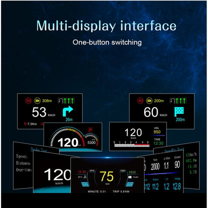 C1 OBD2 + โหมด GPS รถ HUD Head-up Display เข็มทิศ/ความเร็ว/อุณหภูมิน้ำ/จอแสดงผลแรงดันไฟฟ้า/ความเร็ว/นาฬิกาปลุก/ฟังก์ชั่นนำทาง, C1 With Navigation Function
