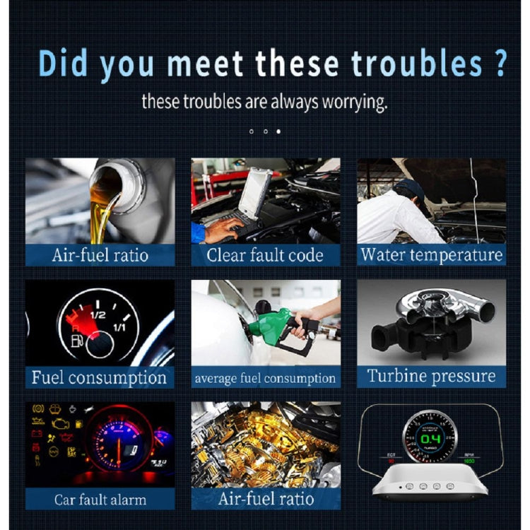 C3 OBD2 + โหมด GPS จอแสดงผลบนกระจกหน้ารถยนต์ HUD Overspeed / ความเร็ว / อุณหภูมิของน้ำสูงเกินไป / แรงดันไฟฟ้าต่ำเกินไป / สัญญาณเตือนความล้มเหลวของเครื่องยนต์ / การแจ้งเตือนการขับขี่เมื่อยล้า / ฟังก์ชั่นการนำทาง, C3