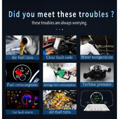 C3 OBD2 + โหมด GPS จอแสดงผลบนกระจกหน้ารถยนต์ HUD Overspeed / ความเร็ว / อุณหภูมิของน้ำสูงเกินไป / แรงดันไฟฟ้าต่ำเกินไป / สัญญาณเตือนความล้มเหลวของเครื่องยนต์ / การแจ้งเตือนการขับขี่เมื่อยล้า / ฟังก์ชั่นการนำทาง, C3