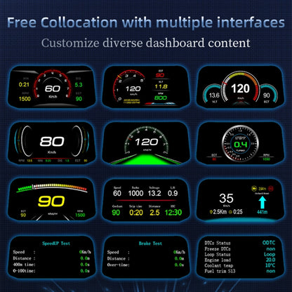 C3 OBD2 + โหมด GPS จอแสดงผลบนกระจกหน้ารถยนต์ HUD Overspeed / ความเร็ว / อุณหภูมิของน้ำสูงเกินไป / แรงดันไฟฟ้าต่ำเกินไป / สัญญาณเตือนความล้มเหลวของเครื่องยนต์ / การแจ้งเตือนการขับขี่เมื่อยล้า / ฟังก์ชั่นการนำทาง, C3