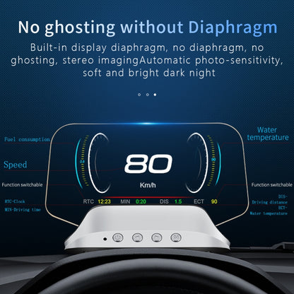 C3 OBD2 + โหมด GPS จอแสดงผลบนกระจกหน้ารถยนต์ HUD Overspeed / ความเร็ว / อุณหภูมิของน้ำสูงเกินไป / แรงดันไฟฟ้าต่ำเกินไป / สัญญาณเตือนความล้มเหลวของเครื่องยนต์ / การแจ้งเตือนการขับขี่เมื่อยล้า / ฟังก์ชั่นการนำทาง, C3