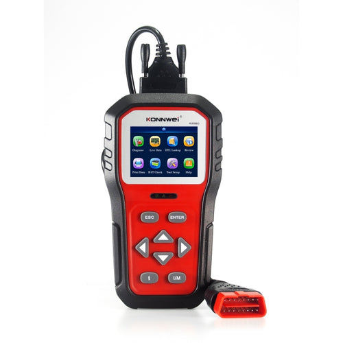 KONNWEI KW860 รถ 2.8 นิ้วหน้าจอสี TFT เครื่องทดสอบแบตเตอรี่รองรับ 8 ภาษา / ฟังก์ชั่นการวิเคราะห์คีย์ I, KW860
