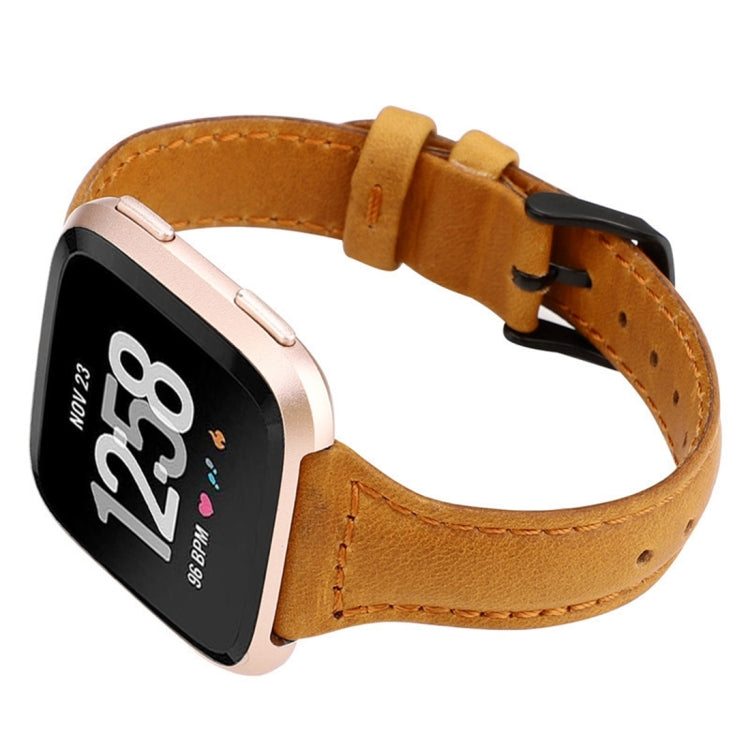 สำหรับ Fitbit Versa razy Horse Texture สายหนังแท้